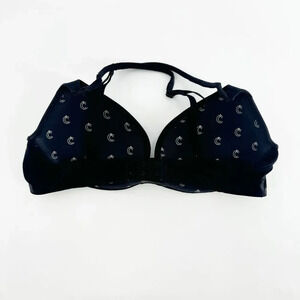 Chantelle Push Up Bra Womens 36D Black Padded Printed Strappy Cozy